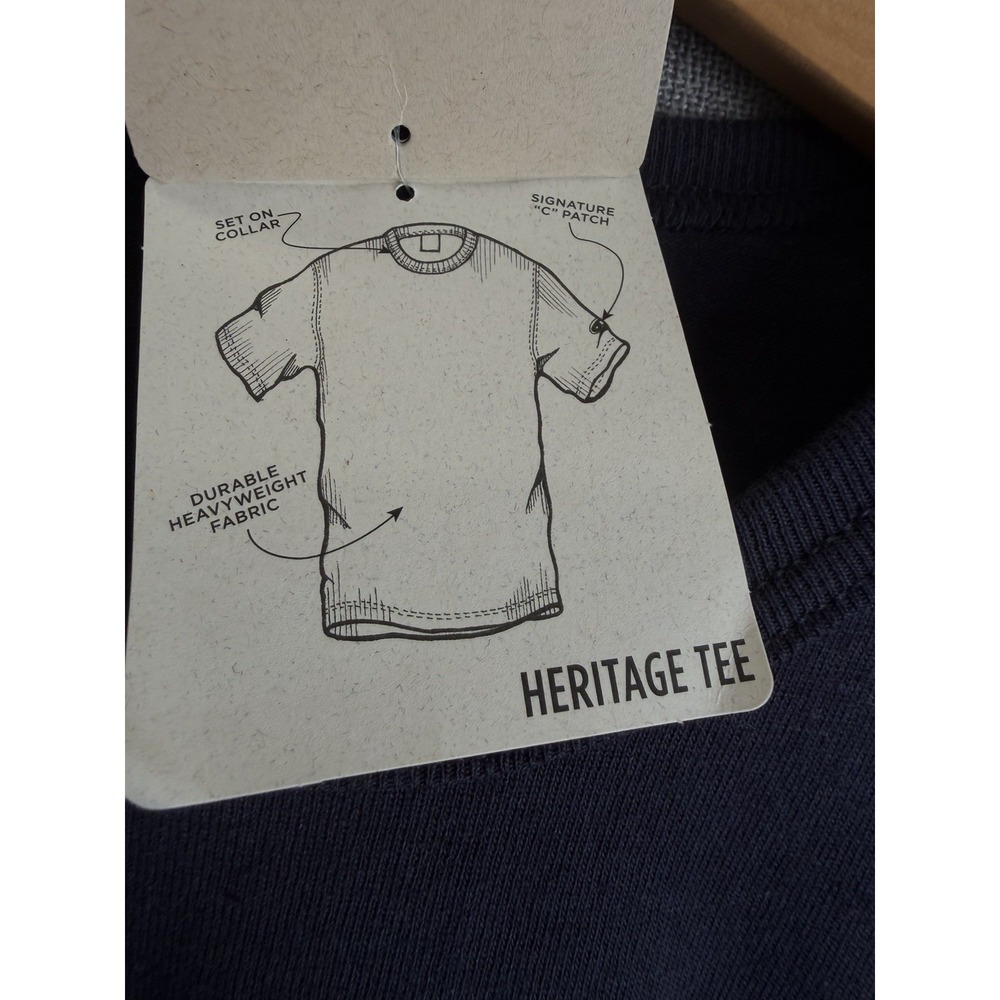 New Champion Heritage Tee Mens L Navy Blue Logo Cotton Short Sleeve NWT Tilleys - Picture 2 of 6